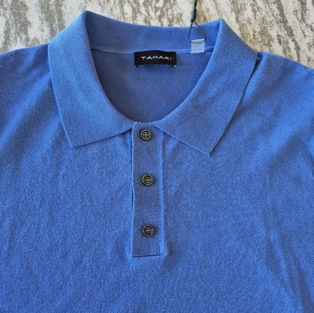 Tahari Men's Knit Sweater Polo Shirt New Size Xl